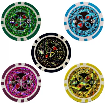 Set de poker, 300 de jetoane, amestecator de carti, GAMES PLANET