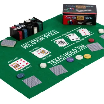 Set de poker GAMES PLANET, cutie metalica, 200 de jetoane, Maxstore