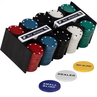 Set de poker GAMES PLANET, cutie metalica, 200 de jetoane, Maxstore