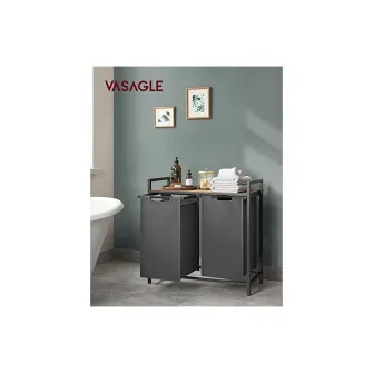 Consola de depozitare Vasagle, 2 cosuri de depozitare, BLH201G01, Gri