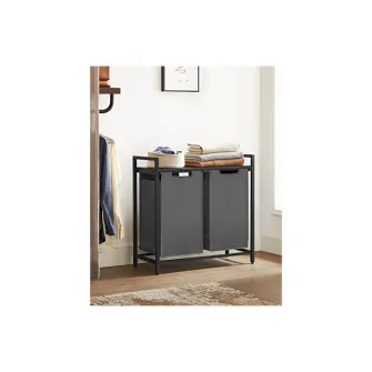 Consola de depozitare Vasagle, 2 cosuri de depozitare, BLH201G01, Gri