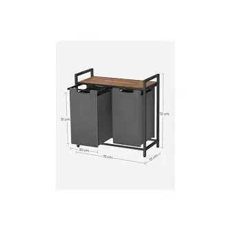 Consola de depozitare Vasagle, 2 cosuri de depozitare, BLH201G01, Gri