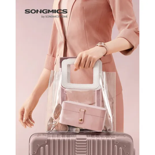 Cutie bijuterii Songmics Roz 16x11x8 cm