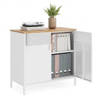 Dulap metalic fiset Songmics Alb 80x40x76 cm