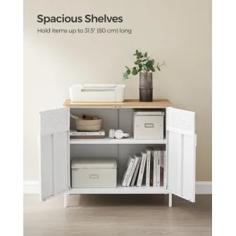 Dulap metalic fiset Songmics Alb 80x40x76 cm