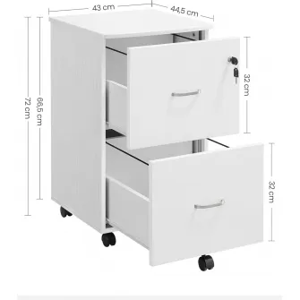 Fiset, dulap birou Vasagle Alb 54.4x43.8x40 cm