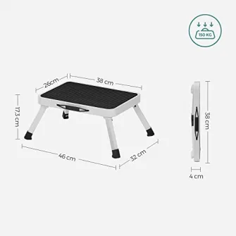 Scara, Songmics, Negru-Alb, 40x29x5.5 cm