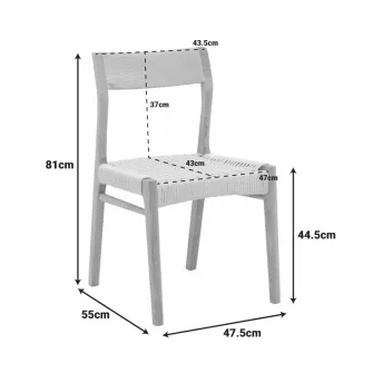 Scaun, Karlinda, Natural, 47.5x55x81 cm