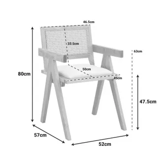 Scaun Winslow Alb 51x54x80 cm