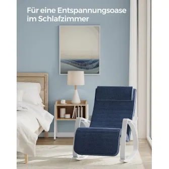 Scaun balansoar Songmics Albastru 121.5x67x84 cm