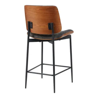 Scaun de bar, Kathy, Gri, 48.5x52.5x96 cm