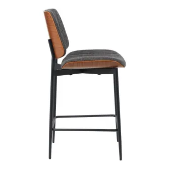 Scaun de bar, Kathy, Gri, 48.5x52.5x96 cm