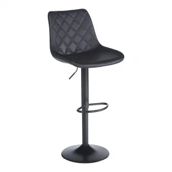 Scaun de bar, Libra, Negru, 49x55x115 cm