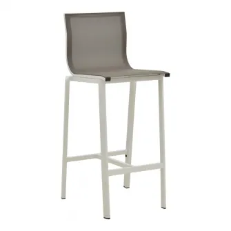Scaun de bar de gradina, Melina, Gri, 45x49x115 cm