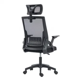Scaun de birou, Plymot, Negru, 58x48x122 cm