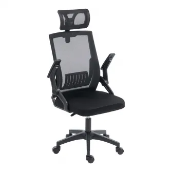 Scaun de birou, Plymot, Negru, 58x48x122 cm