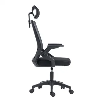 Scaun de birou, Plymot, Negru, 58x48x122 cm