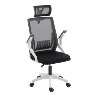 Scaun de birou V2, Plymot, Negru, 58x48x122 cm