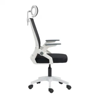 Scaun de birou V2, Plymot, Negru, 58x48x122 cm
