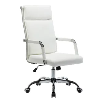 Scaun de birou directorial, Mavel, Alb, 55x62x110 cm