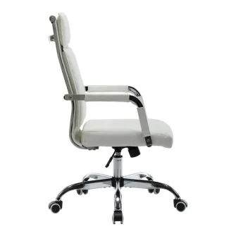 Scaun de birou directorial, Mavel, Alb, 55x62x110 cm