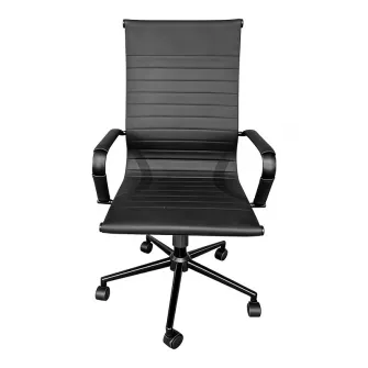 Scaun de birou directorial, Valter, Negru, 55.5x58x118 cm