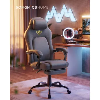 Scaun gaming, Nerone, Gri, 70x70x129 cm