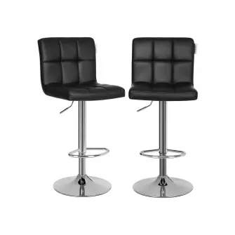 Set 2 buc. Scaune de bar Songmics Negru 46x42x118.5 cm