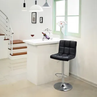 Set 2 buc. Scaune de bar Songmics Negru 46x42x118.5 cm