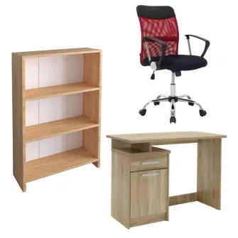 Set birou studiu Study 3, 3 bucati Sonoma - Negru