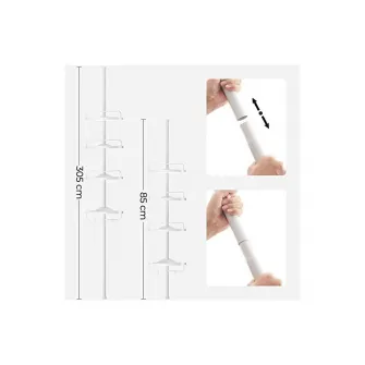 Raft de colt pentru baie, Songmics, 85-305 cm, BCB001A, Alb