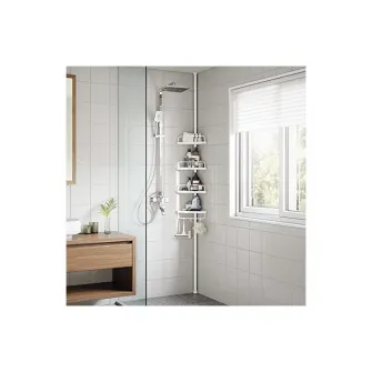 Raft de colt pentru baie, Songmics, 85-305 cm, BCB001A, Alb