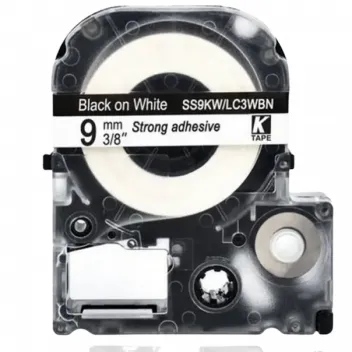 Tape Cartridge EPSON 9mm/9m Standart, Black/White, LK-3WBN C53S653003