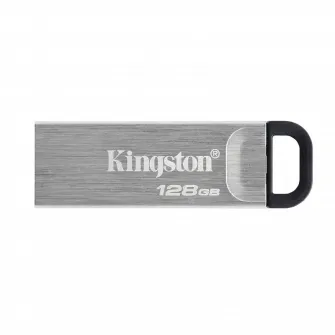 128GB USB3.2 Flash Drive Kingston DataTraveler Kyson, Silver, Metal Case, Key Ring (DTKN/128GB)