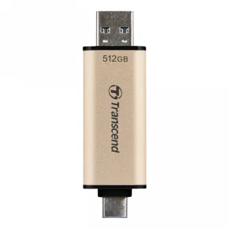 512GB USB3.1/Type-C Flash Drive  Transcend JetFlash 930C, Gold, Classic Cap, OTG (R/W:420/400MB/s)