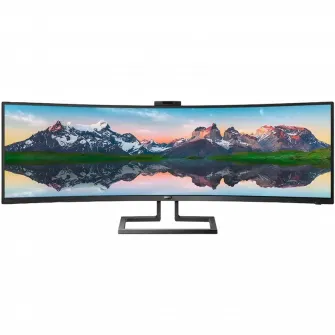 Monitor Profesional PHILIPS 499P9H, 48,8 1800R VA 5120x1440 (Dual-QHD), Negru
