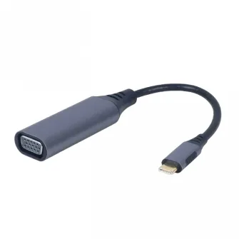 Adaptor Video Cablexpert A-USB3C-VGA-01, USB Type-C (M) - VGA D-Sub (F), 0,15m, Gri