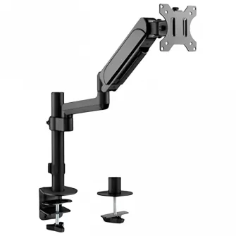Arm for 1 monitor 17"-32" - Gembird MA-DA1P-01, Adjustable desk display mounting arm, Gas spring 2-9 kg, VESA 75/100, arm rotates, extends and retracts, tilts to change reading angles, and allows to rotate display from landscape-to-portrait mode