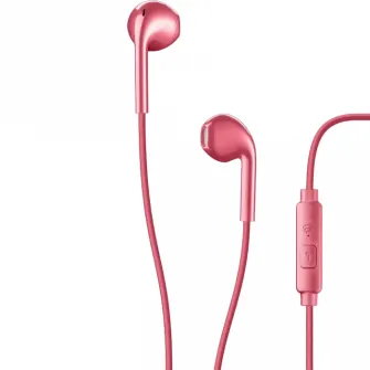Casti audio Cellularline Capsule AUCAPSULEMSR, Microfon Jack 3.5mm, Rosu