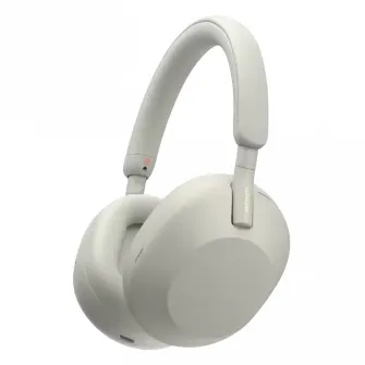 Casti Over the Ear Sony WH-1000XM5S, Wireless, Bluetooth, Noise cancelling, Autonomie baterie 30 ore, Microfon, Alexa si Google Assistant, Argintiu