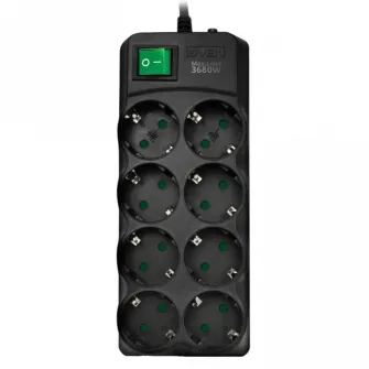 Prelungitor electric SVEN SV-021726, 8 Prize, 5m, Negru