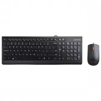 Lenovo Essential Wired Keyboard and Mouse Combo, USB, Black.