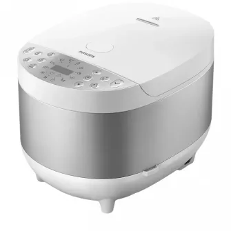 Multicooker cu gatire sub presiune Philips HD4713/40, 2000W, capacitate 5l, 60 programe presetate, control temperatura, sistem de incalzire 3D, mentinere la cald, aplicatie cu retete NutriU, Alb