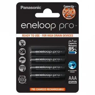 Baterii Panasonic BK-4HCDE/4CP, AAA, 930mAh, 4buc.