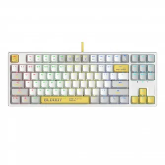 Tastatura Bloody S87, Cu fir, Alb