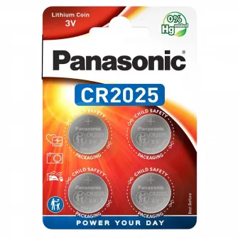 Baterii rotunde Panasonic CR-2025EL, CR2025, 220mAh, 4buc.