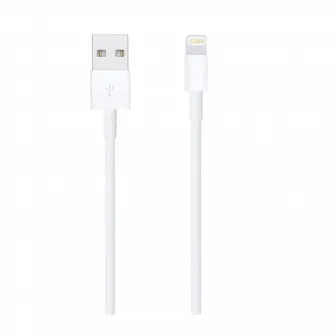 Cablu de incarcare si date Apple MUQW3ZM/A, Lightning/USB Type-A, 1m, Alb