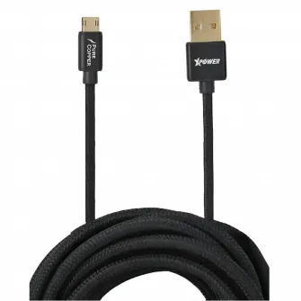 Cablu incarcare si sincronizare Xpower Micro-USB Cable, Nylon, 2m, USB Type-A/micro-USB, 2m, Negru