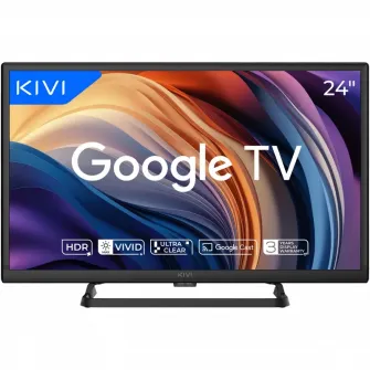 24'' LED SMART TV KIVI 24H710QB, 1366x768 HD, Google TV, Negru