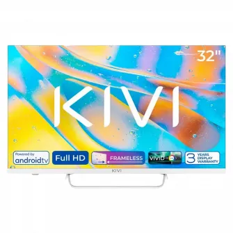 32'' LED SMART TV KIVI 32F760QW, 1920x1080 FHD, Android TV, Alb